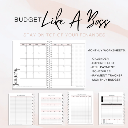 'Budget Like a Boss' Budget Planner: Featuring Dollar Sign Cover Design, Monthly Calendars, Budget Worksheets, & More!