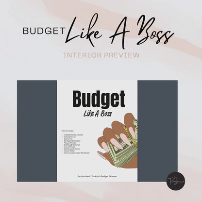 Pink Money 'Budget Like a Boss' Budget Planner – Featuring Monthly Calendars, Budget Worksheets