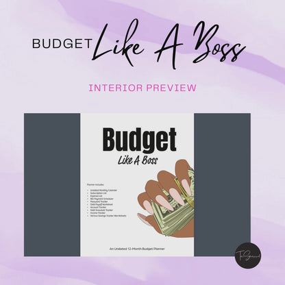 'Budget Like a Boss' Budget Planner: Featuring Watercolor Cover Design, Monthly Calendars, Budget Worksheets, & More!